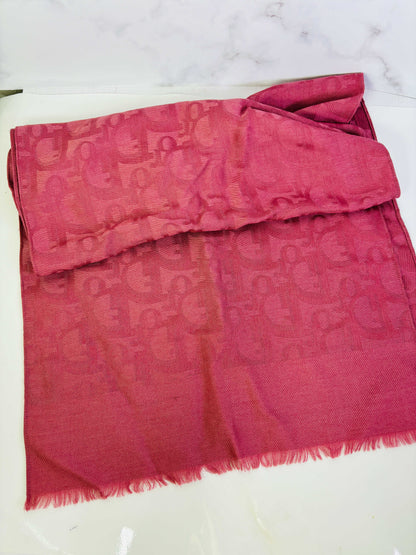 Auth Christian Dior Scarf  Deep pink  45 x 170cm   - 070524