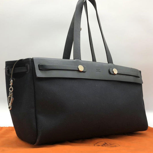 Auth Hermes Good cond herbag handbag  GM  tote bag - 140524