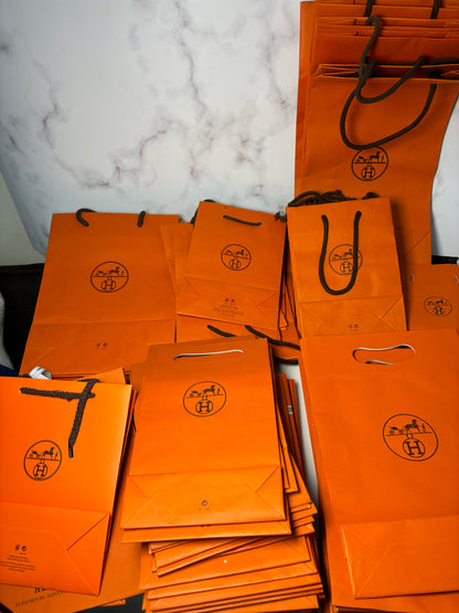 Original Hermes empty paper gift bag 7 sizes for jewellery rings bracelet shoes bag