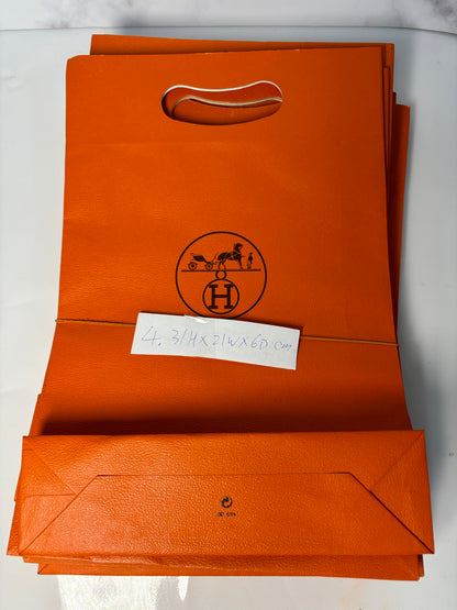 Original Hermes empty paper gift bag 7 sizes for jewellery rings bracelet shoes bag