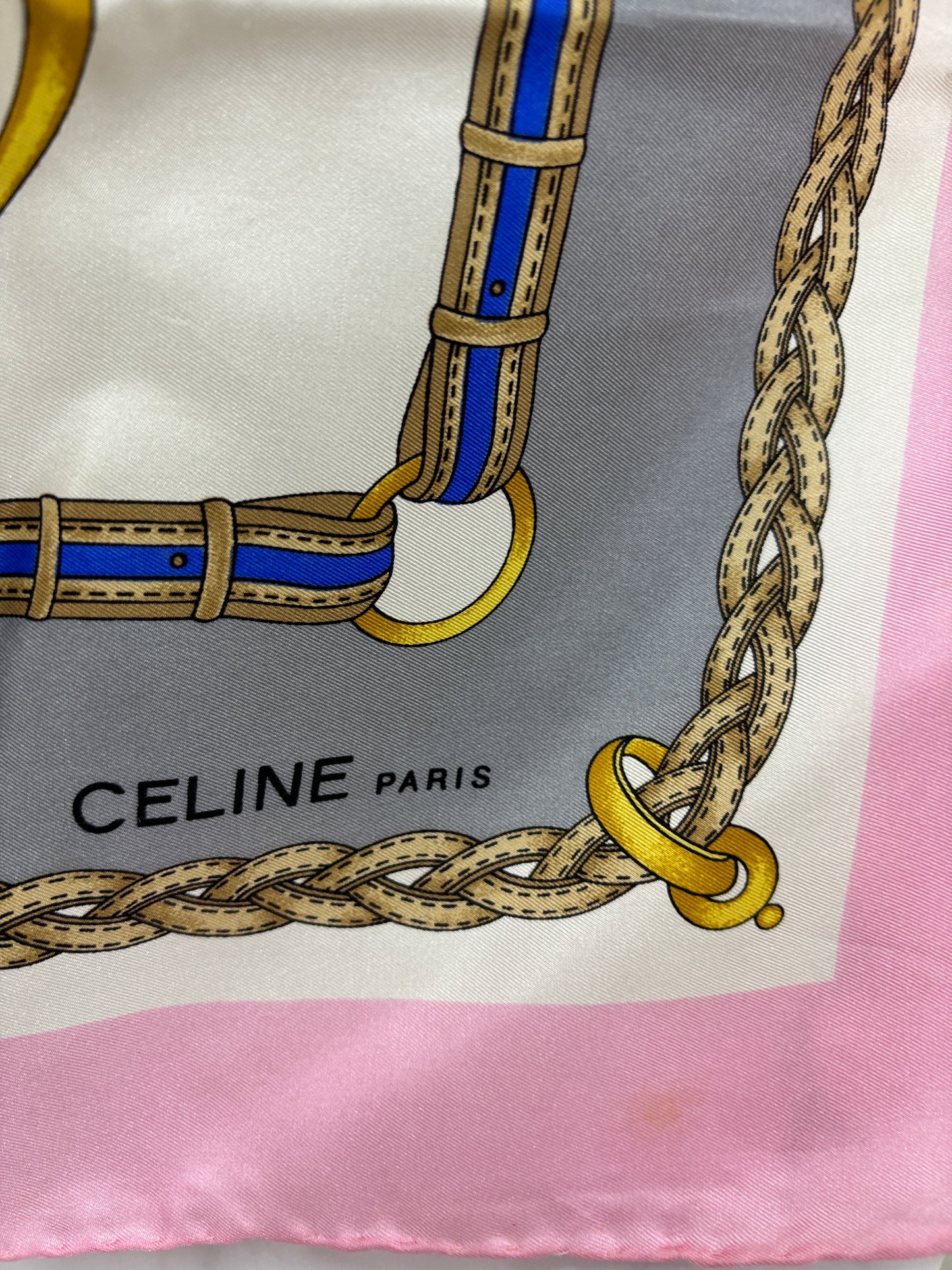 Auth CELINE Scarf Silk pink 90 x 90cm - 110624