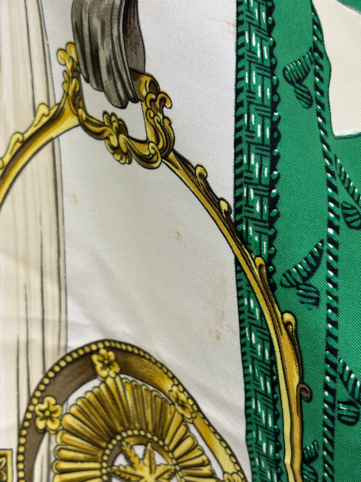 Auth Hermes Scarf Silk green 90 x 90cm  - 110624