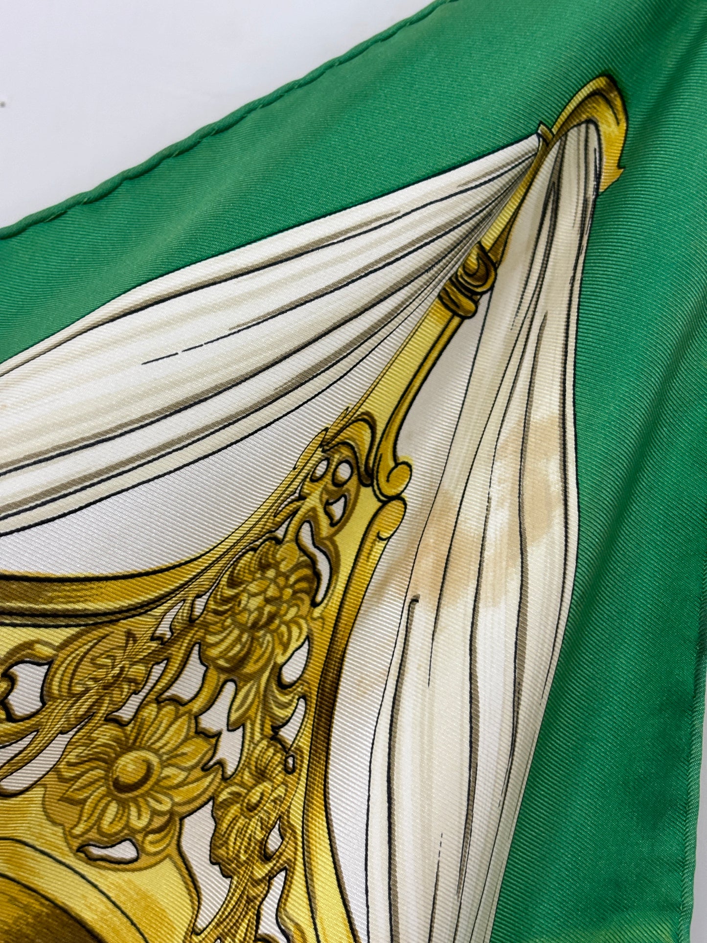 Auth Hermes Scarf Silk green 90 x 90cm  - 110624