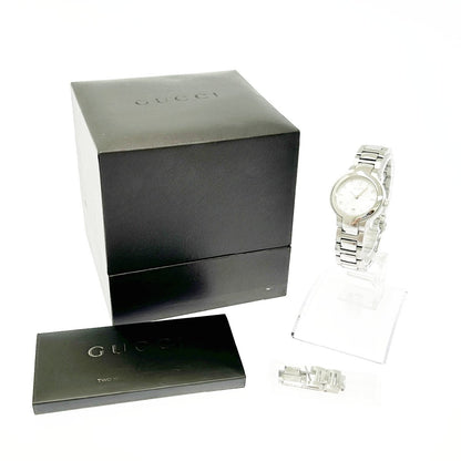 Rare Women Gucci silver tone watch with box Mint Cond - 060624