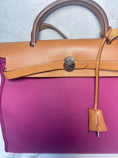 Auth Hermes herbag 31 with original box key and lock shoulder bag deep pink - Aug-bag