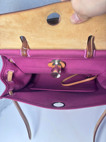 Auth Hermes herbag 31 with original box key and lock shoulder bag deep pink - Aug-bag