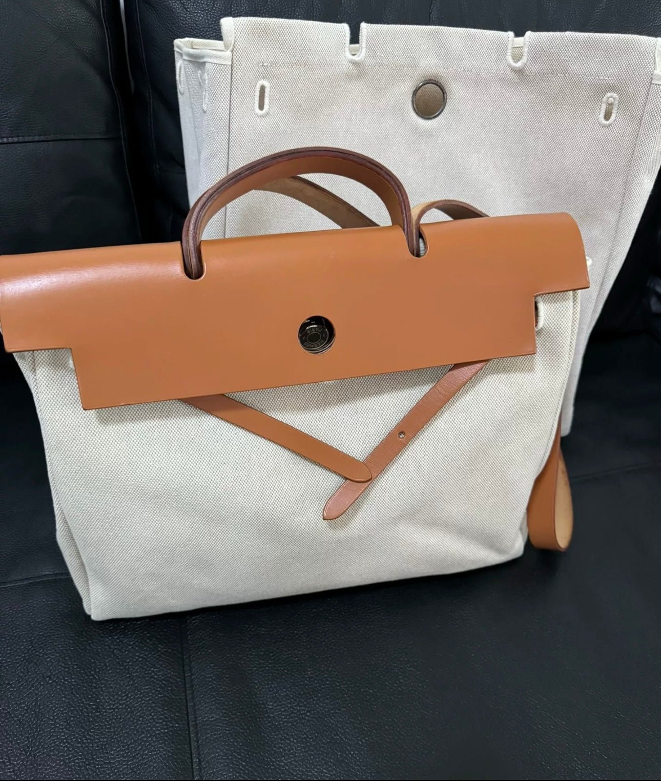 Hermes herbag 39 canvas, handbag shoulder bag