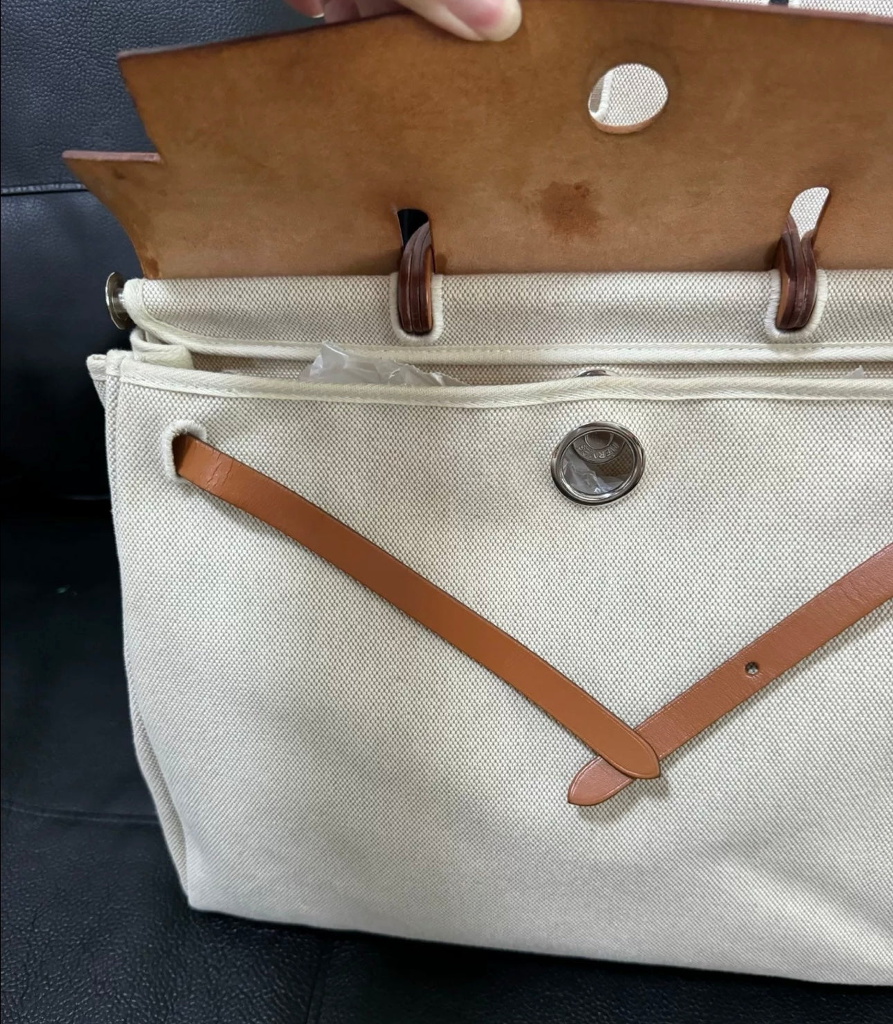 Hermes herbag 39 canvas, handbag shoulder bag