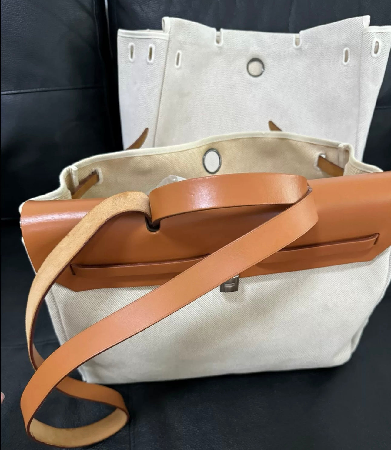 Hermes herbag 39 canvas, handbag shoulder bag