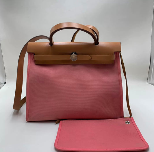 Hermès herbag 31 canvas handbag shoulder bag