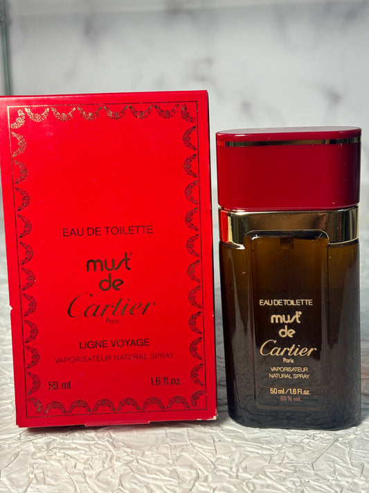 Rare  Cartier must de 50 ml 1.6 oz  Eau de Toilette EDT perfume    - 181024-39