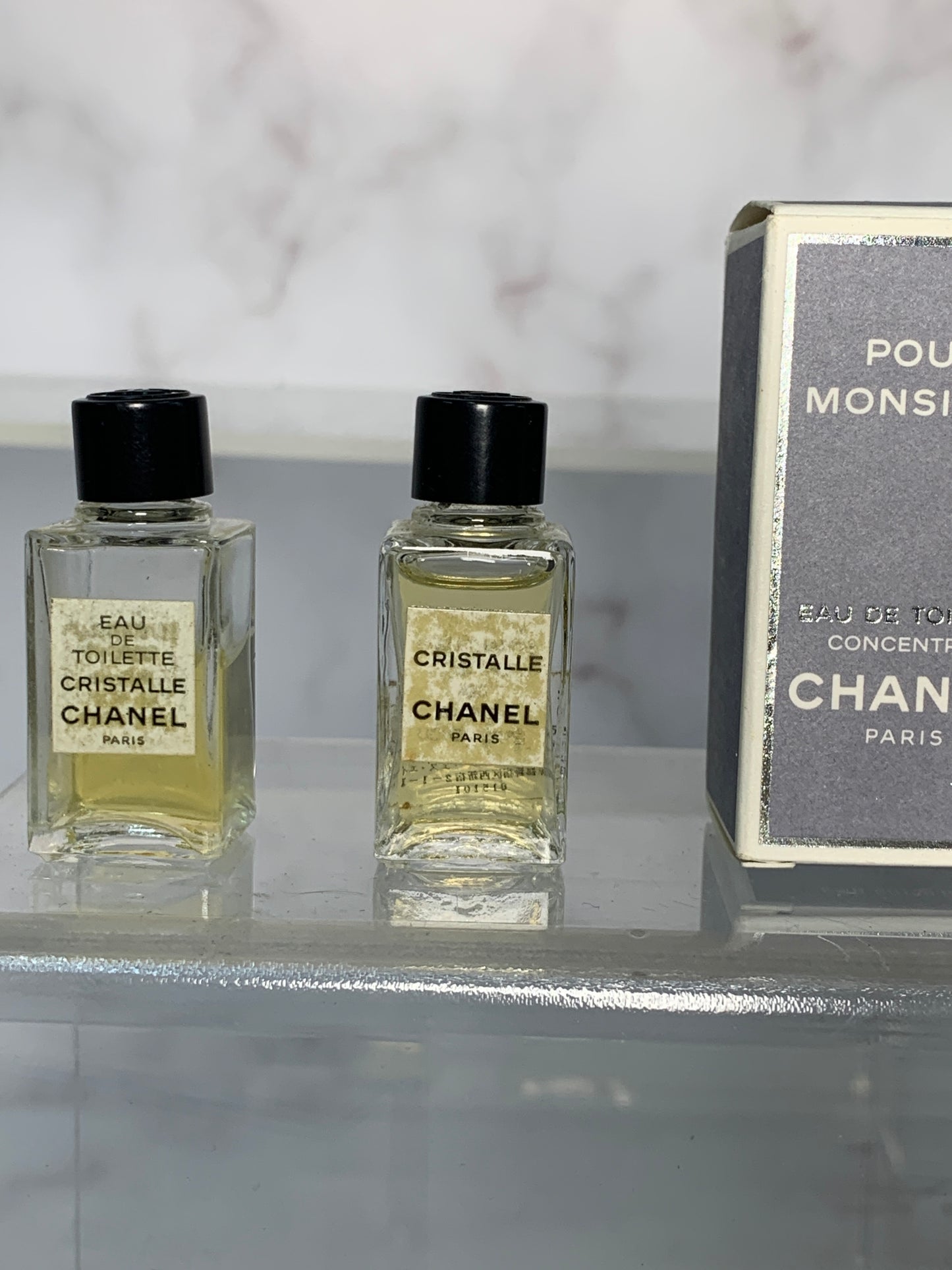 Vintage Chanel chance coco no.5 cristalle pour monsieur edt perfume 4ml - 7.5ml