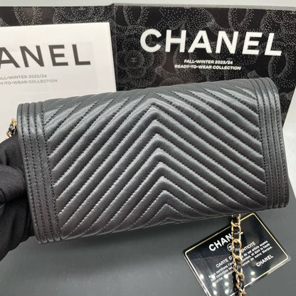 051124-24 Auth CHANEL CF CC Classic Long Flap Wallet