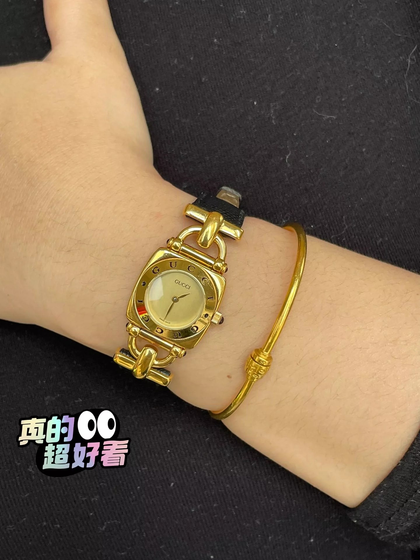 140525-48 Gucci gold tone watch
