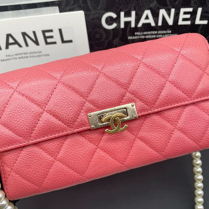 310725-42 Auth CHANEL CF CC Classic Long Flap Wallet