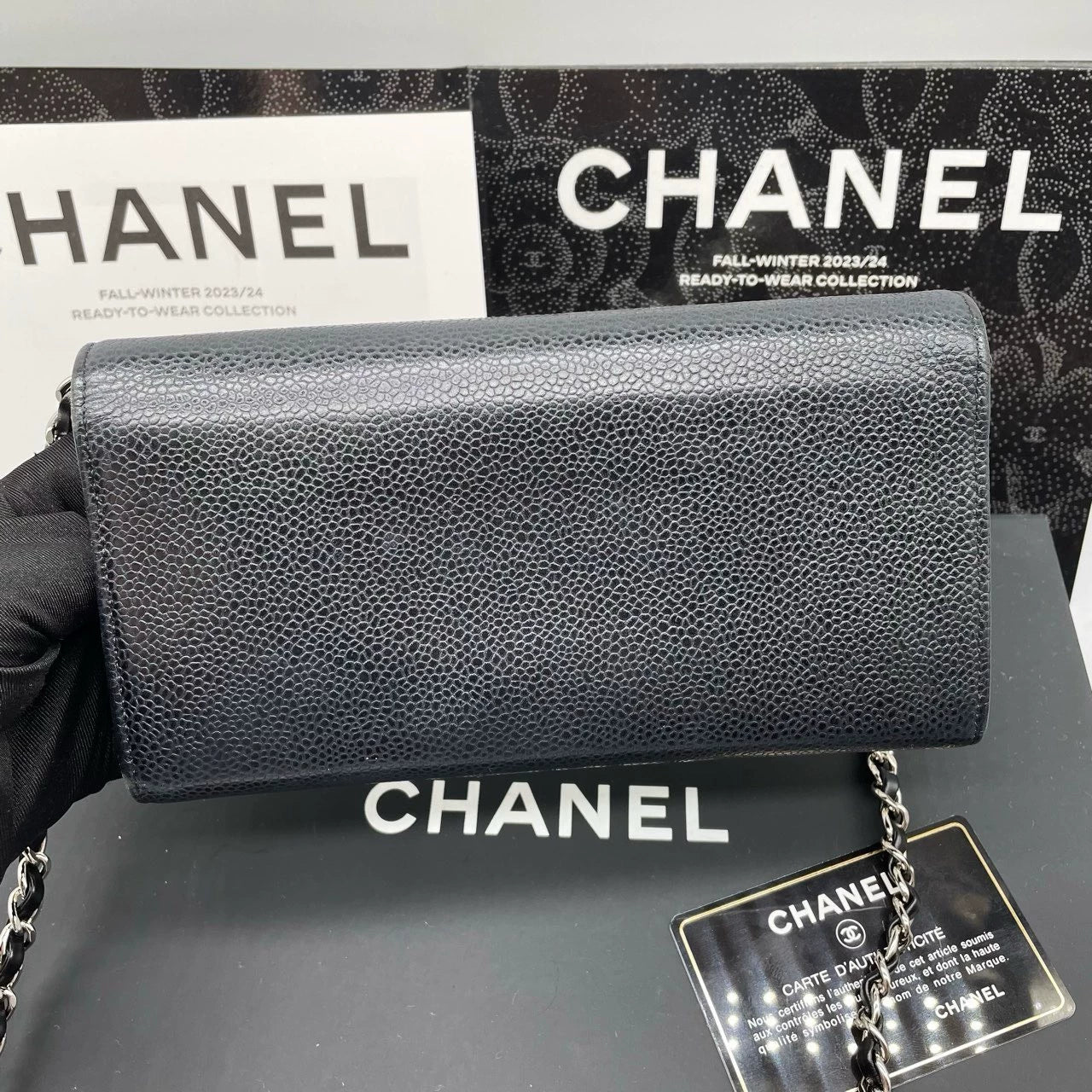 051124-38 Auth CHANEL CF CC Classic Long Flap Wallet