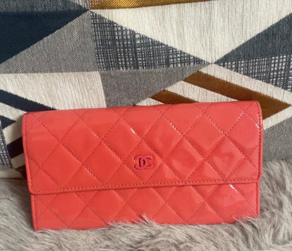 291024-37 Auth CHANEL CF CC Classic Long Flap Wallet