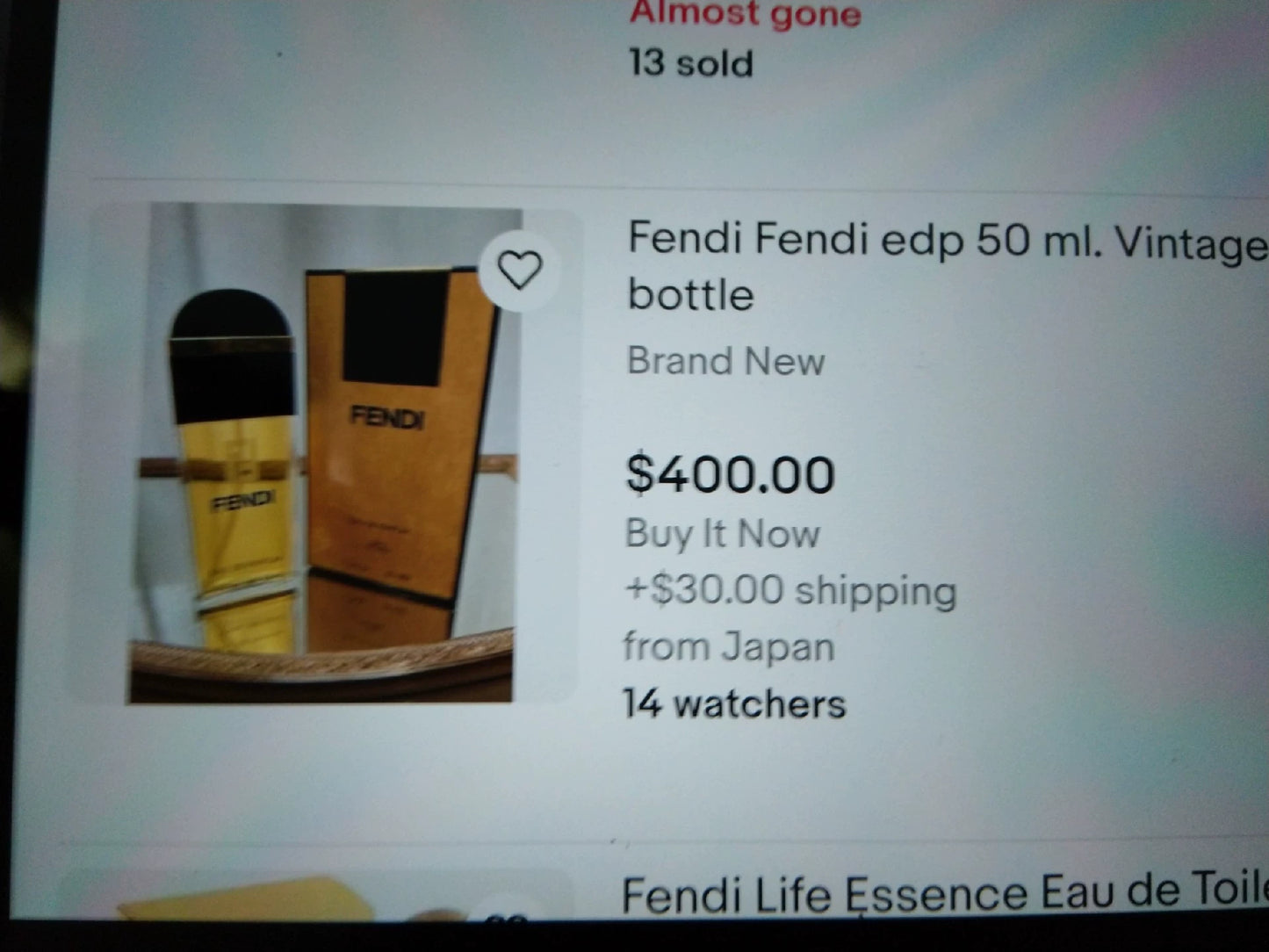 100925-26 Fendi Eau de Toilette EDT 50ml 1.7oz
