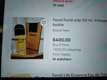 100925-26 Fendi Eau de Toilette EDT 50ml 1.7oz