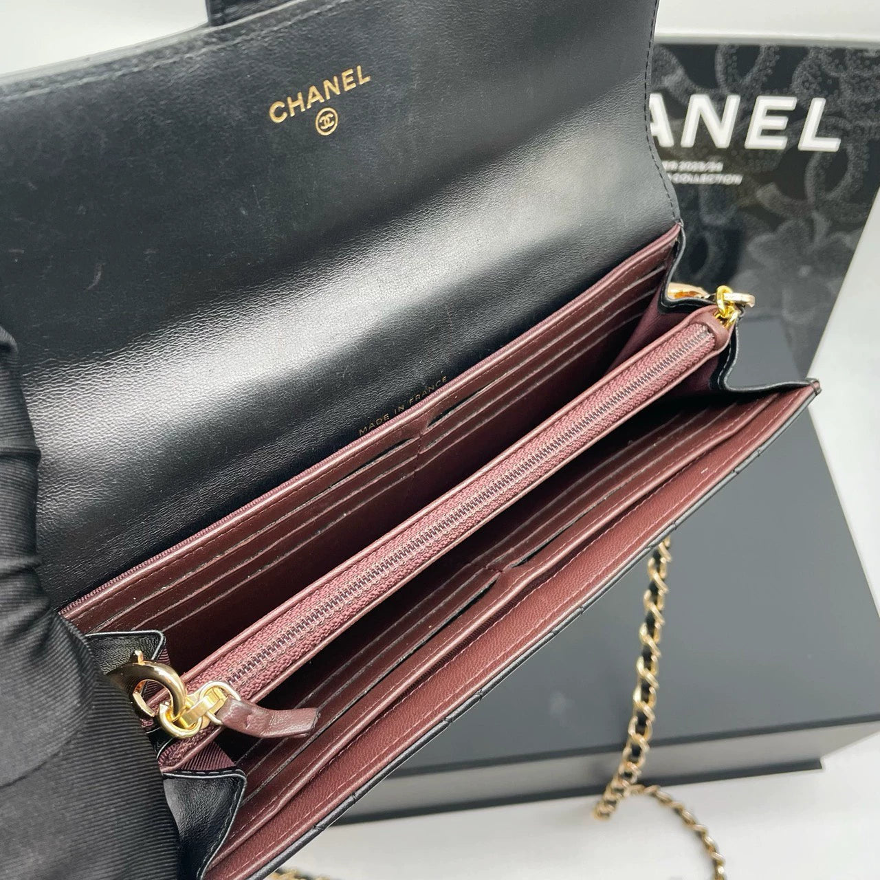 051124-35 Auth CHANEL CF CC Classic Long Flap Wallet