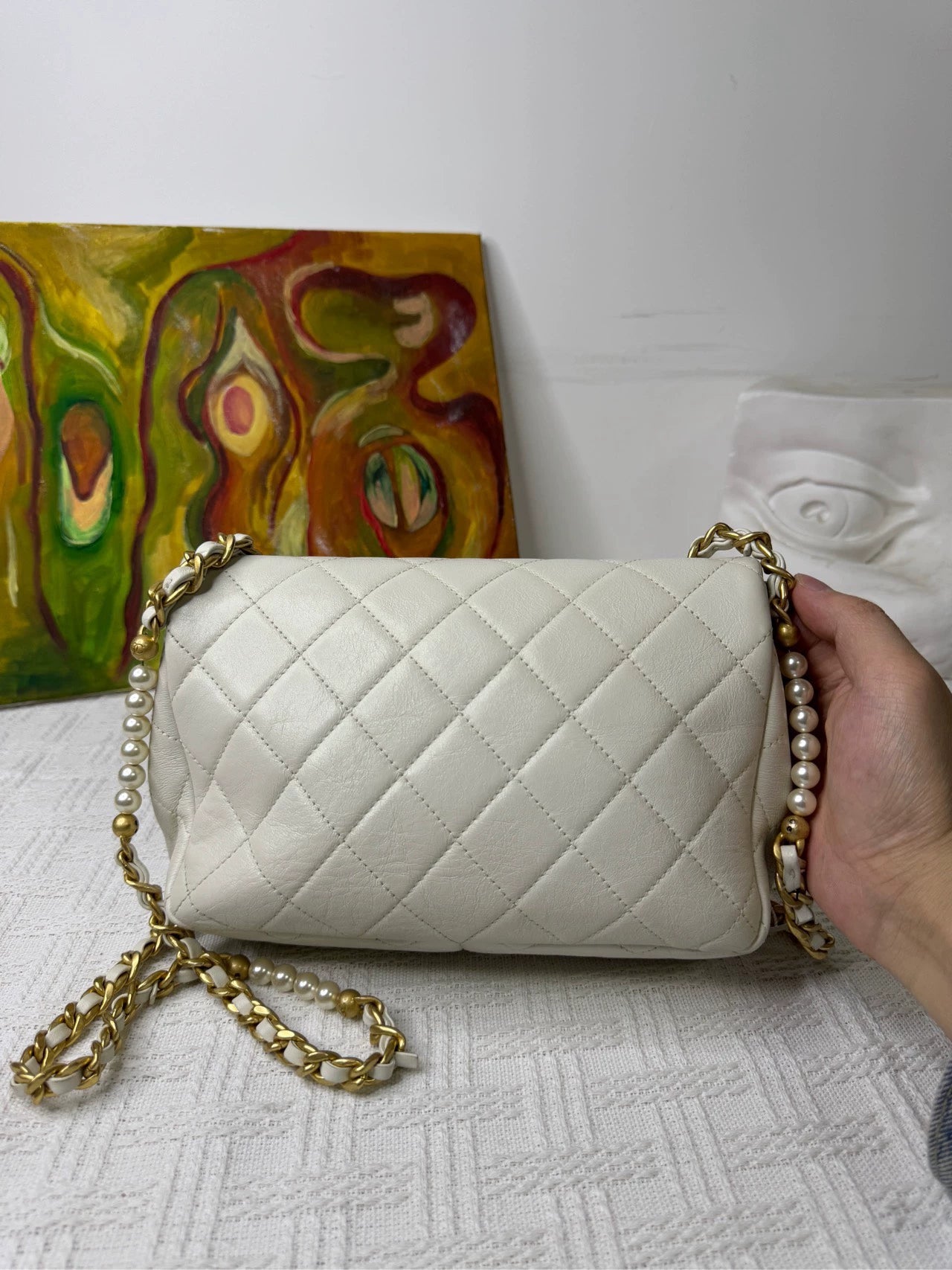 150626-bag-15 Chanel white lychee cowhide cc handbag