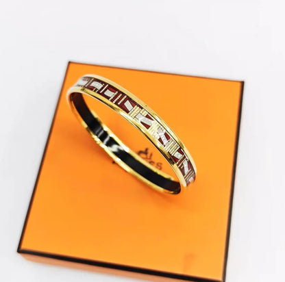 281024-7 Auth Hermes Narrow bangle in enamel bracele