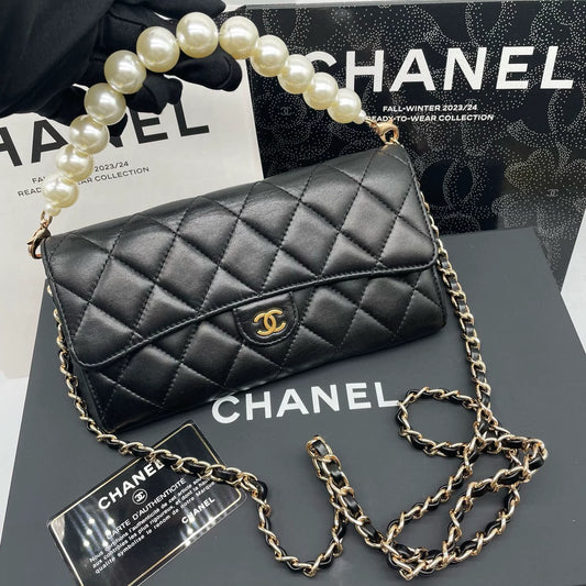 051124-35 Auth CHANEL CF CC Classic Long Flap Wallet