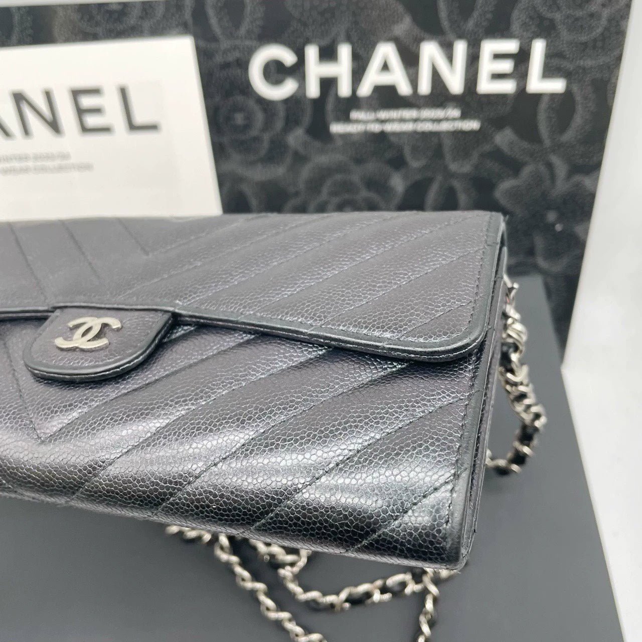 051124-37 Auth CHANEL CF CC Classic Long Flap Wallet