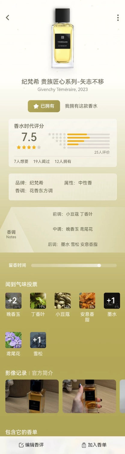 181025-33 Givenchy Temeraire100ml 3.4oz EDP eau de parfum