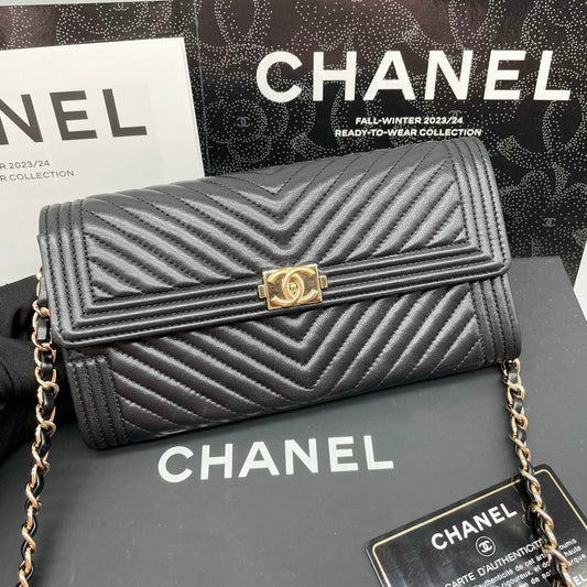 051124-24 Auth CHANEL CF CC Classic Long Flap Wallet