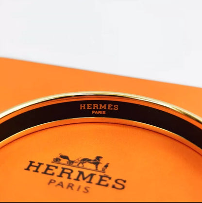 281024-7 Auth Hermes Narrow bangle in enamel bracele