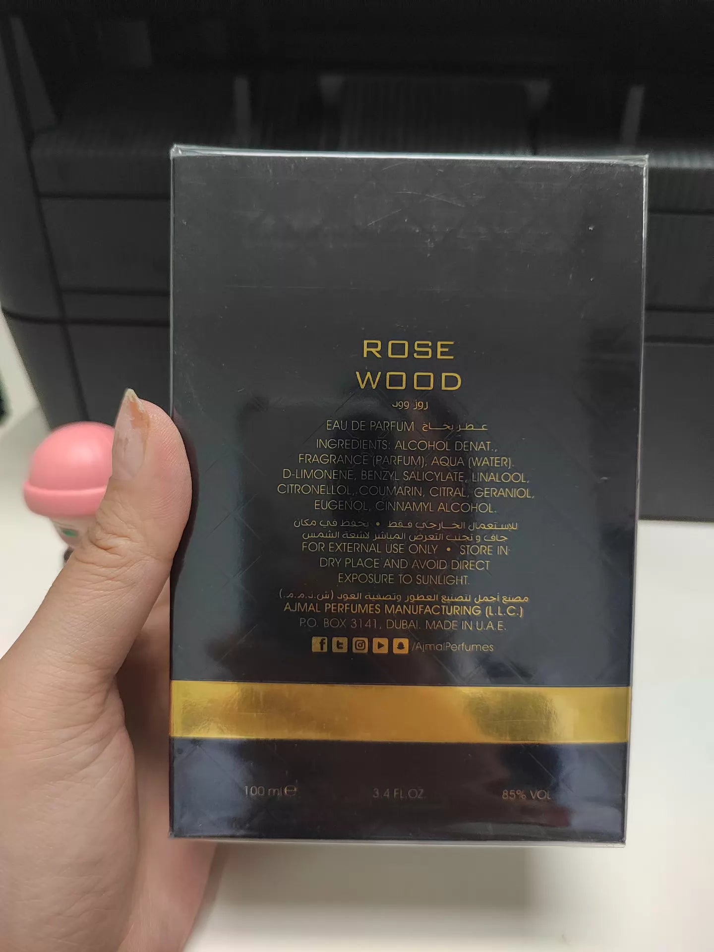 010926-189 Ajmal rose ebony EDP 100ml 3.4 oz