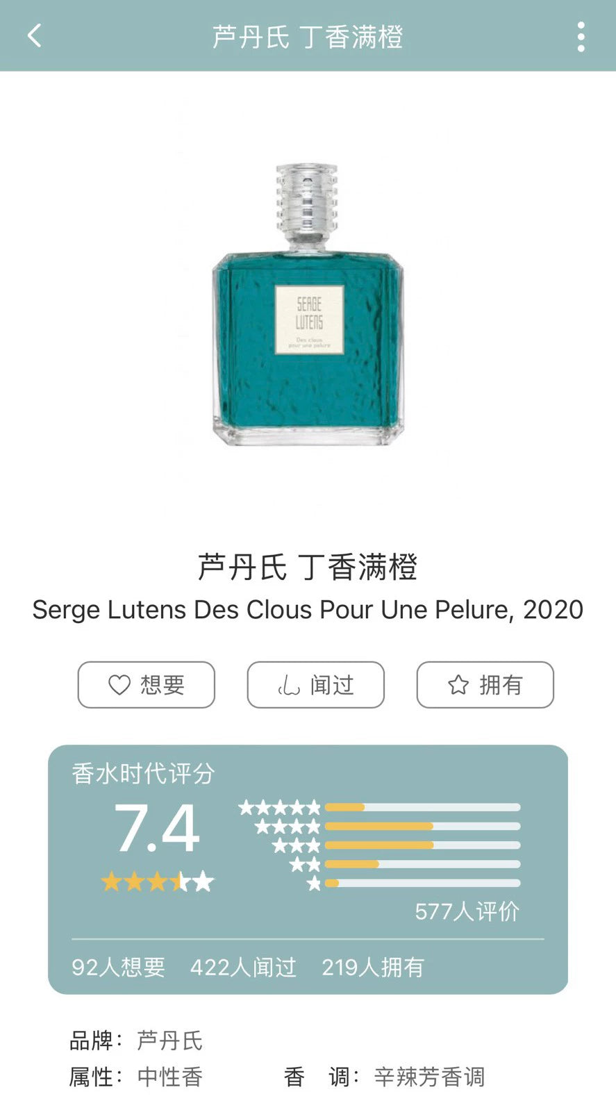 131125-71 Serge Lutens Des Clous 100ml 3.4oz EDP eau de parfum