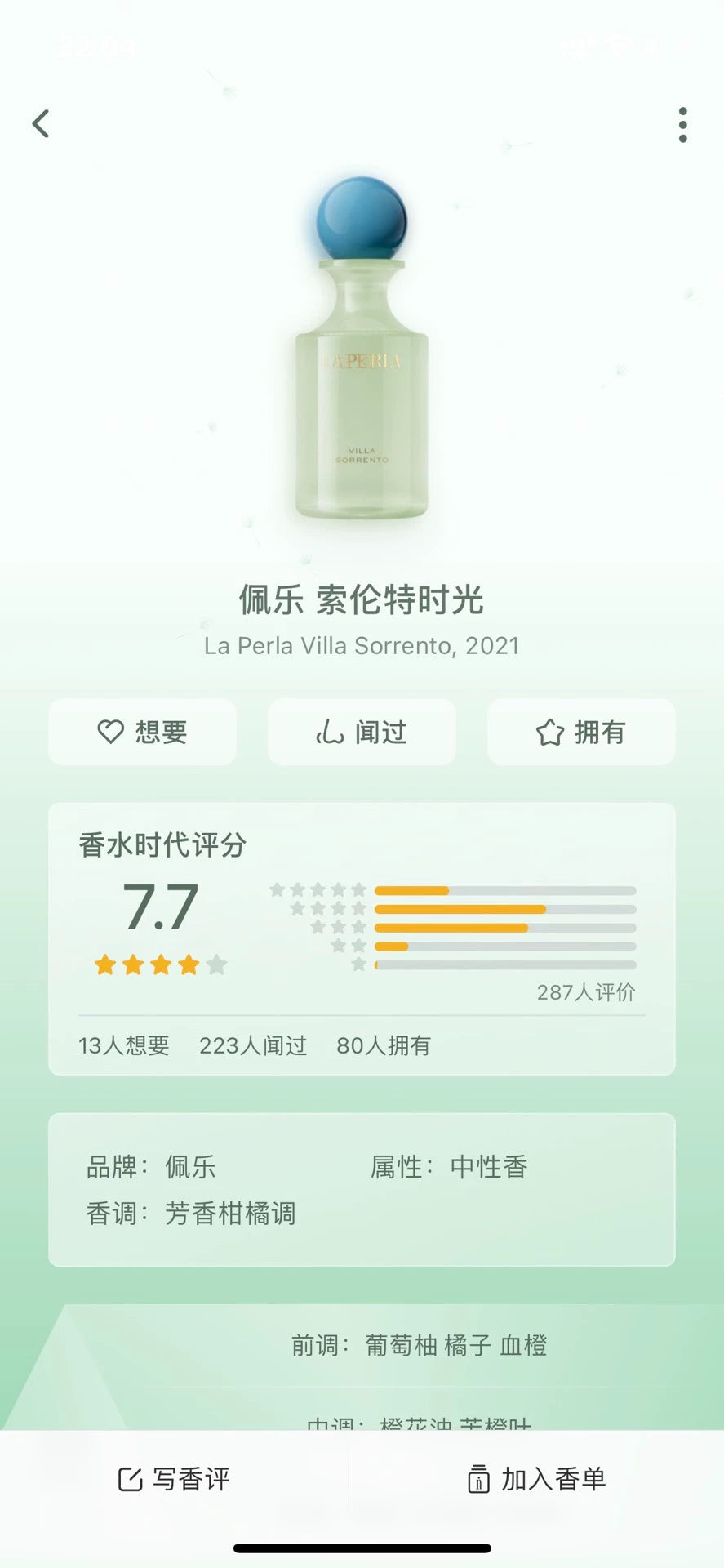 030526-45 Laperla All brand Perfume 120ML 4.1 oz