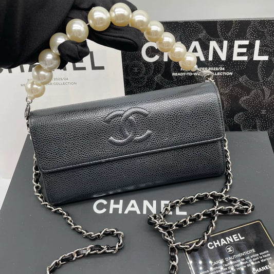 051124-38 Auth CHANEL CF CC Classic Long Flap Wallet