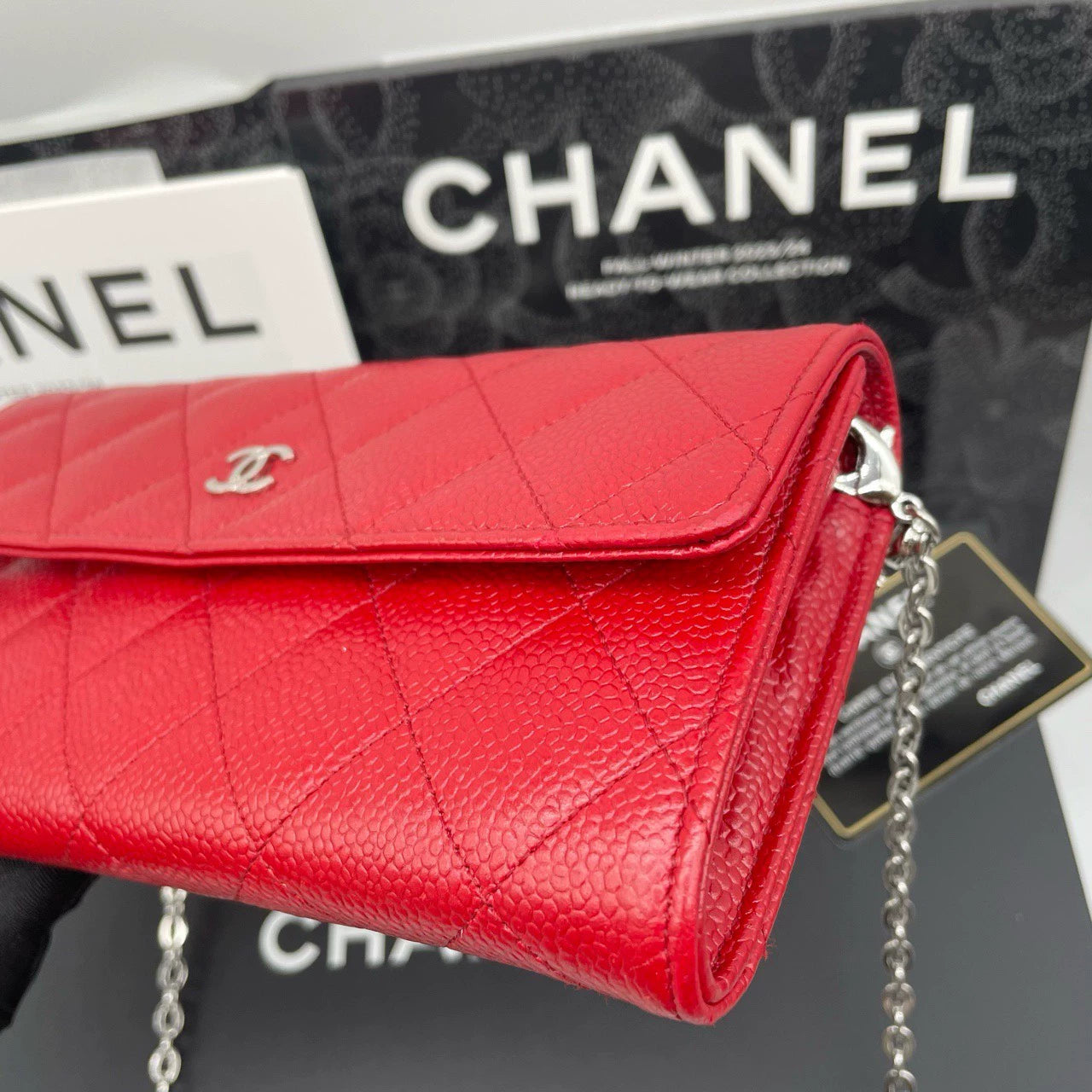 051124-33 Auth CHANEL CF CC Classic Long Flap Wallet