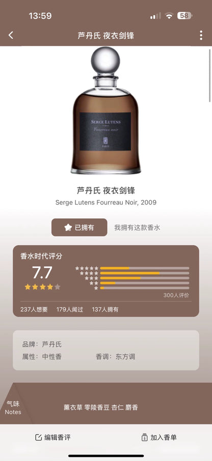 050126-53 Serge Lutens 75ml 2.5 oz eau de parfum EDP