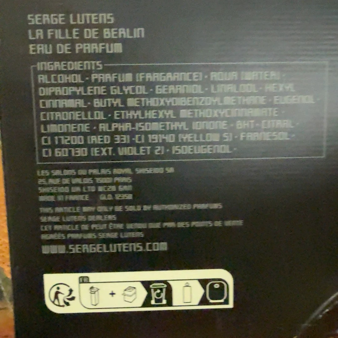011225-69 Serge Lutens Eau de Parfum EDP 100 ml 3.4 oz