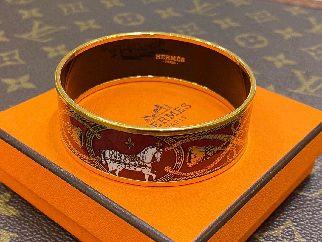 281024-59 Auth HERMES Email Bracelet Bangle Blanc Size 20mm