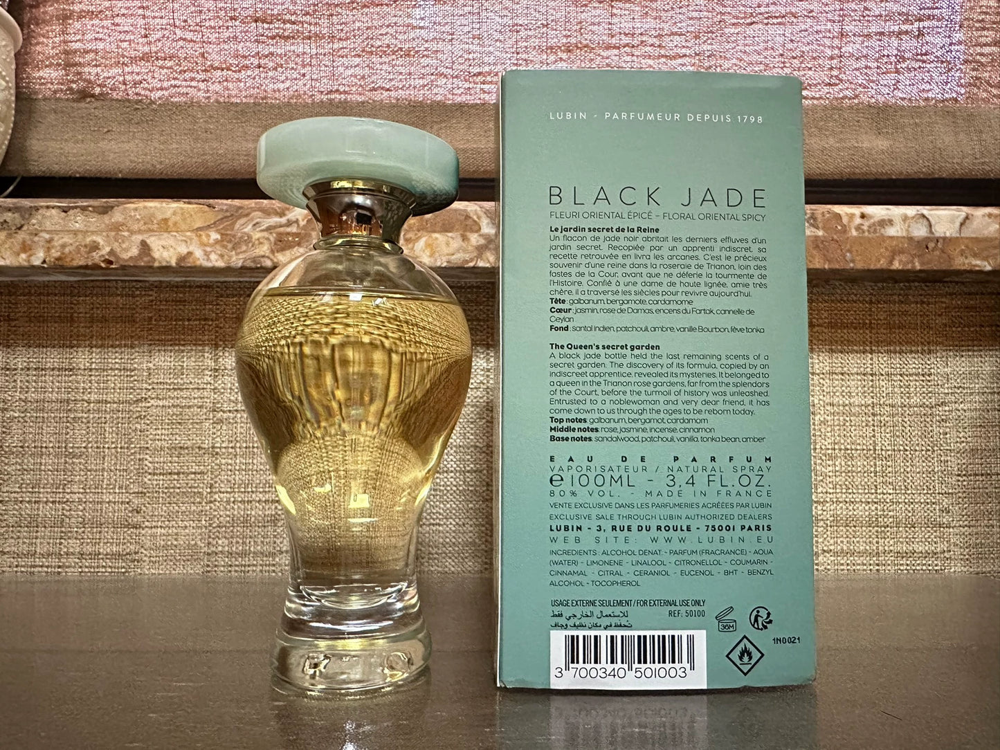 241025-97 Lubin Black Jade Eau de Parfum EDP 100ml 3.4oz