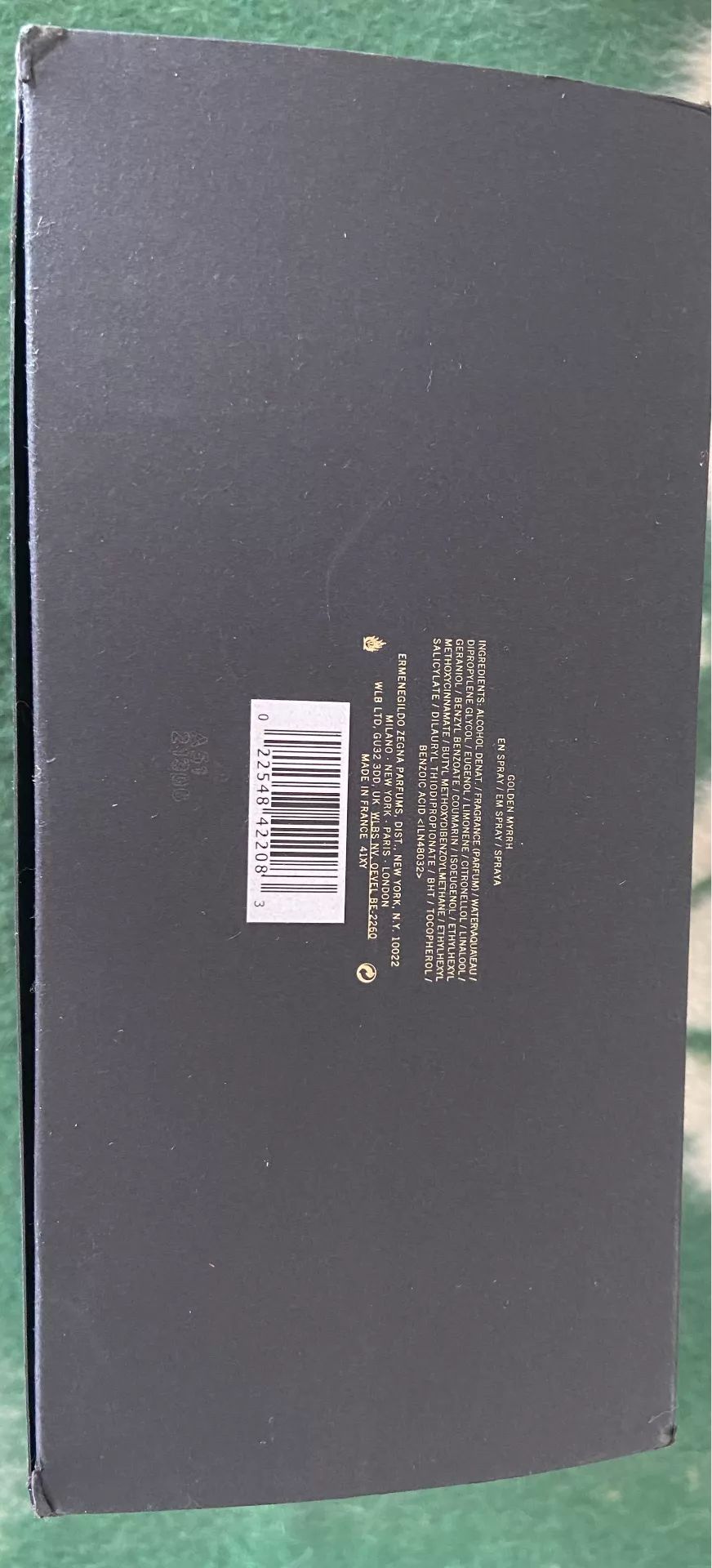 150926-166 Zegna Ermenegildo Parfum 100ml 3.4 oz