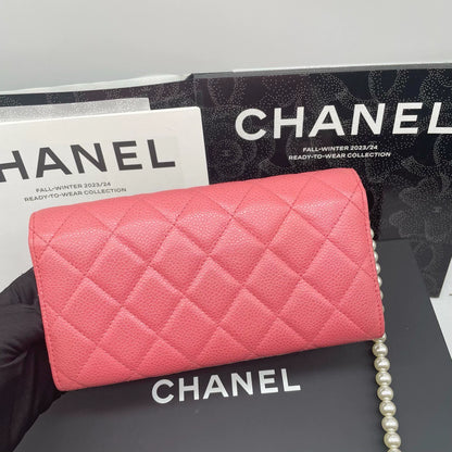 310725-42 Auth CHANEL CF CC Classic Long Flap Wallet