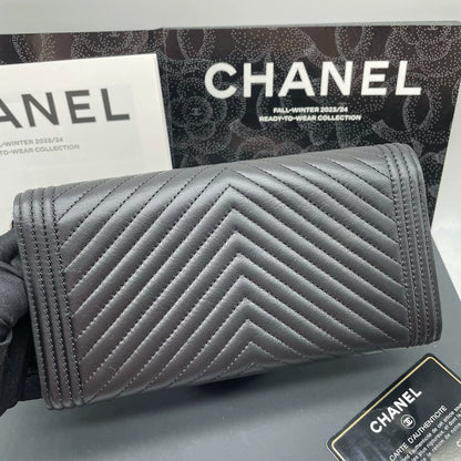 051124-32 Auth CHANEL CF CC Classic Long Flap Wallet