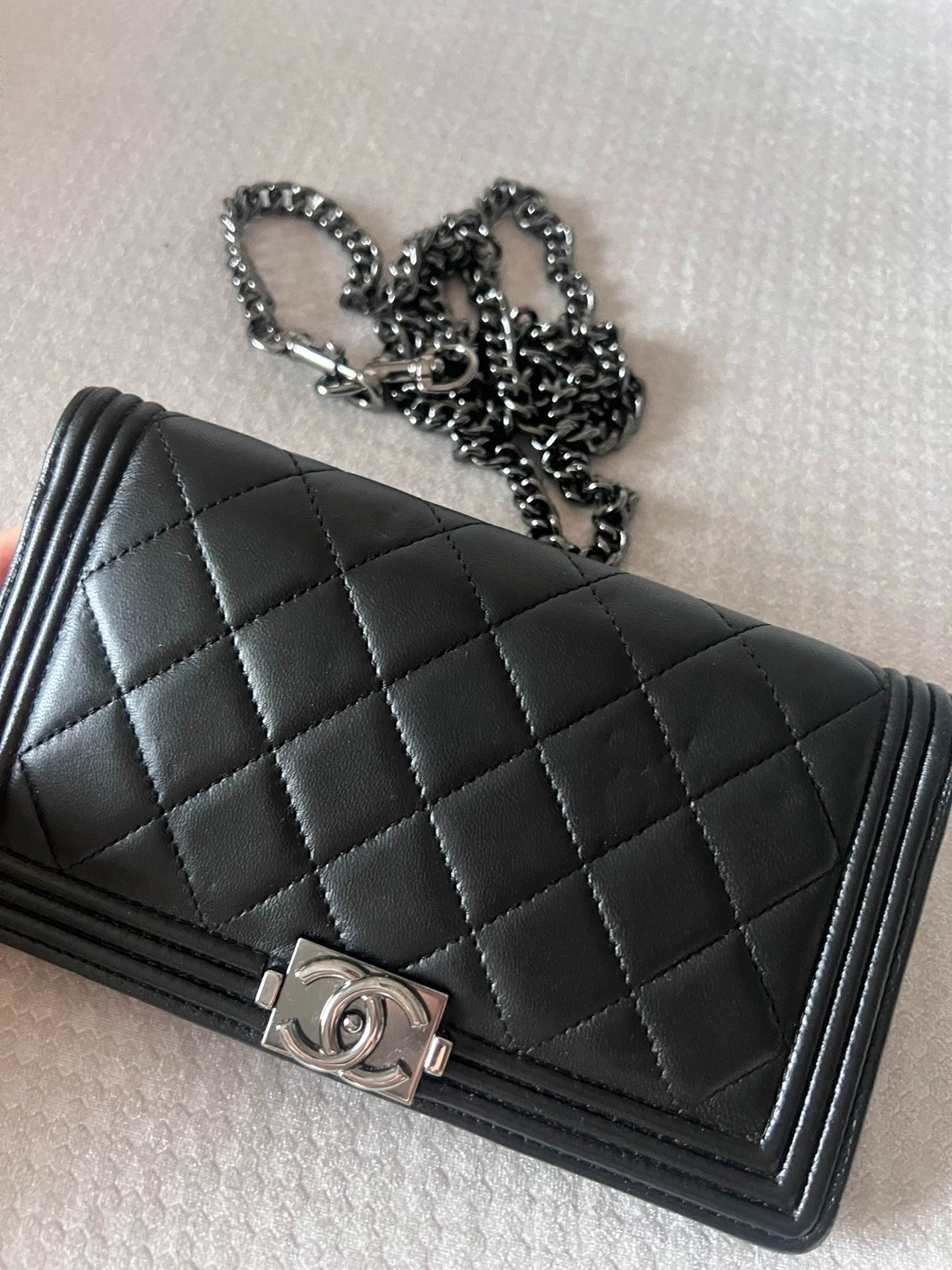 221124-59 Auth CHANEL Caviar Wallet On Chain WOC Shoulder Bag Crossbody