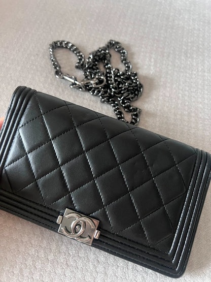 221124-59 Auth CHANEL Caviar Wallet On Chain WOC Shoulder Bag Crossbody