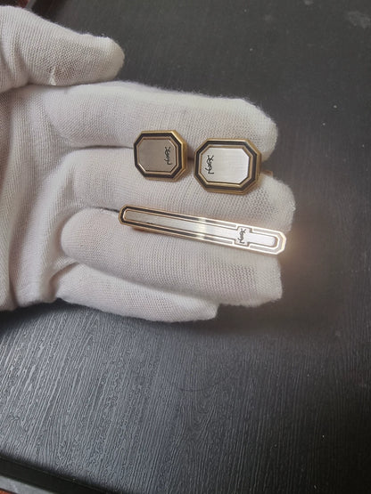 241025-78 Ysl Tie clip and button