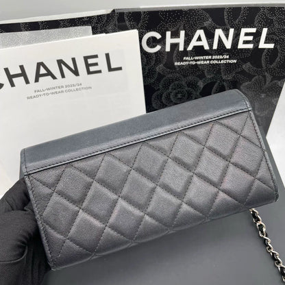 051124-31 Auth CHANEL CF CC Classic Long Flap Wallet