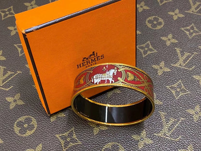 281024-59 Auth HERMES Email Bracelet Bangle Blanc Size 20mm