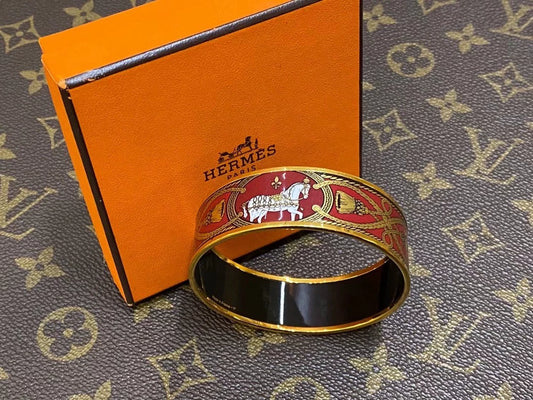 281024-59 Auth HERMES Email Bracelet Bangle Blanc Size 20mm