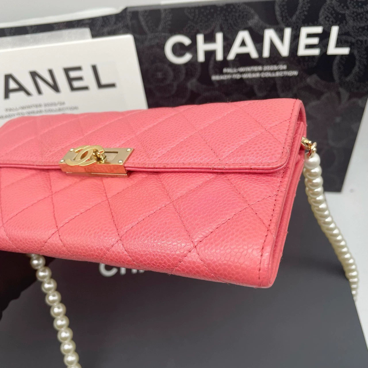 310725-42 Auth CHANEL CF CC Classic Long Flap Wallet